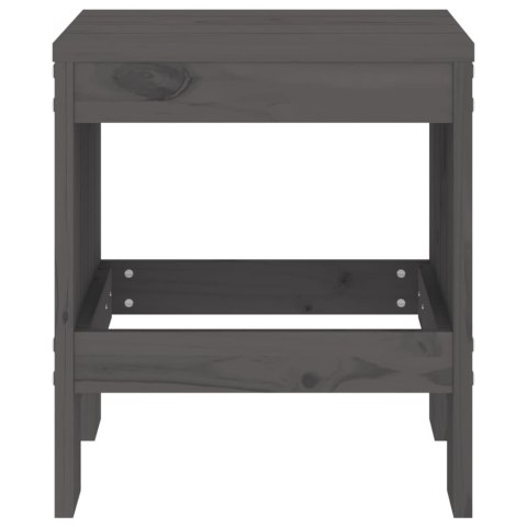 Stołki ogrodowe, 2 szt, szare, 40x36x45 cm, lite drewno sosnowe