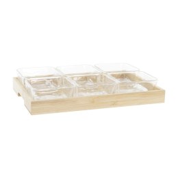 Tacka do przekąsek DKD Home Decor 32 x 21 x 6 cm Szkło Naturalny 280 ml