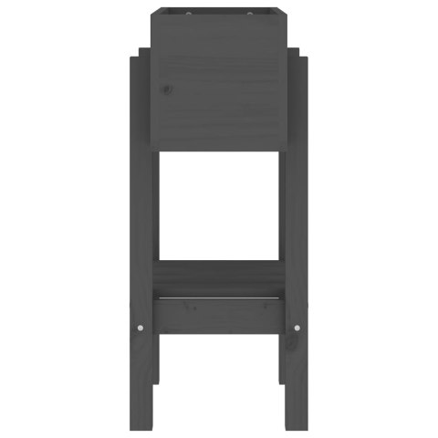 Donica ogrodowa, szara, 62x30x69 cm, lite drewno sosnowe