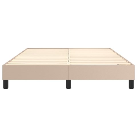 Łóżko kontynentalne, cappuccino, 140x190cm obite sztuczną skórą