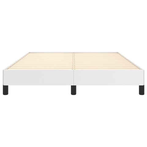 Rama łóżka, białe, 140x190 cm, obite sztuczną skórą