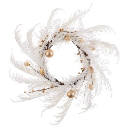 Bożonarodzeniowa korona Biały Złoty Plastikowy 60 cm