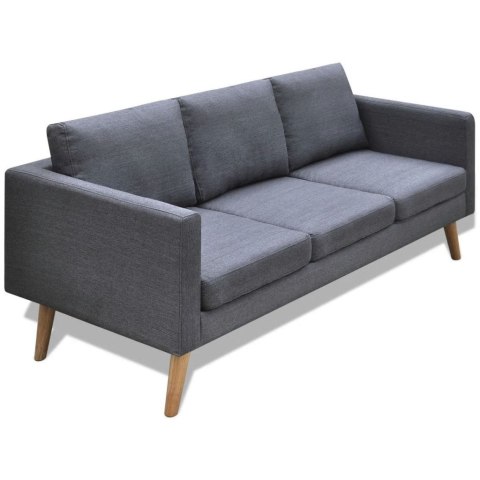 Sofa 3-osobowa, materiałowa, ciemnoszara