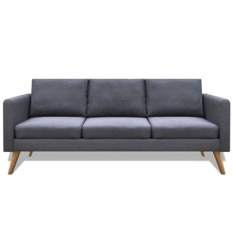 Sofa 3-osobowa, materiałowa, ciemnoszara