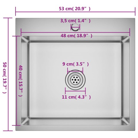 Ręcznie robiony zlew kuchenny, stal nierdzewna