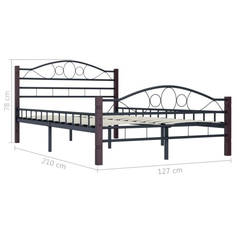 Rama łóżka, czarna, metalowa, 120 x 200 cm