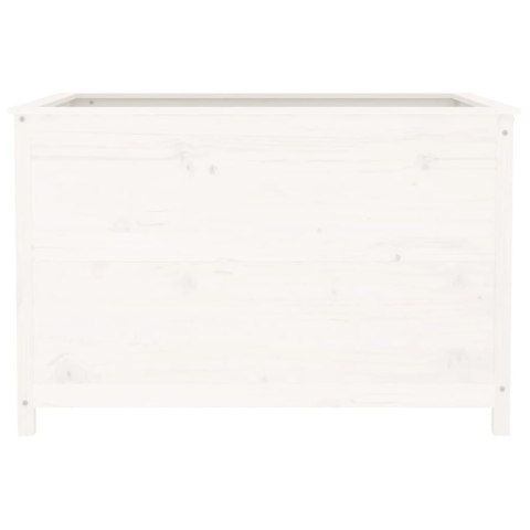 Podwyższona donica ogrodowa, biała, 119,5x82,5x78 cm, sosna