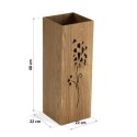 Stojak na parasole Kvety Drewno MDF (22 x 48 x 22 cm) - Naturalny