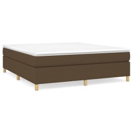 Łóżko kontynentalne z materacem, brązowe, tkanina, 180x200 cm