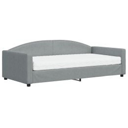 Sofa z materacem do spania, jasnoszara, 100x200 cm, tkanina