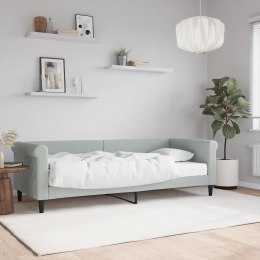 Sofa z materacem do spania, jasnoszara, 80x200 cm, aksamit