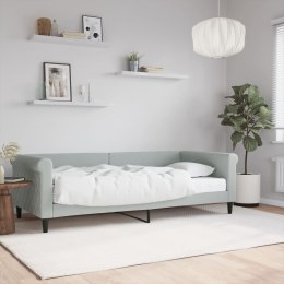 Sofa z materacem do spania, jasnoszara, 90x200 cm, aksamit