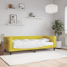 Sofa z materacem do spania, żółta, 80x200 cm, aksamit