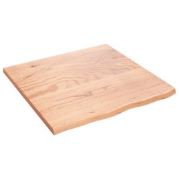 Blat do stołu, jasnobrązowy, 60x60x2 cm, lite drewno dębowe