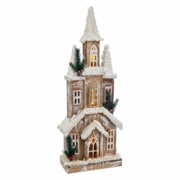 Ozdoby świąteczne Biały Beżowy Drewno Dom 21 x 10 x 59 cm