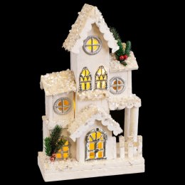 Ozdoby świąteczne Biały Drewno Dom 24 x 11 x 39 cm