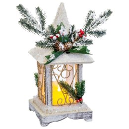 Ozdoby świąteczne Biały Drewno Plastikowy Lampa 14,5 x 14,5 x 32 cm