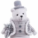 Ozdoby świąteczne Biały Szary Metal Materiał Niedźwiedź polarny 20 x 10 x 33 cm