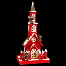 Ozdoby świąteczne Czerwony Drewno Dom 17 x 18 x 56 cm