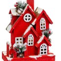 Ozdoby świąteczne Czerwony Drewno Dom 24 x 13 x 33 cm