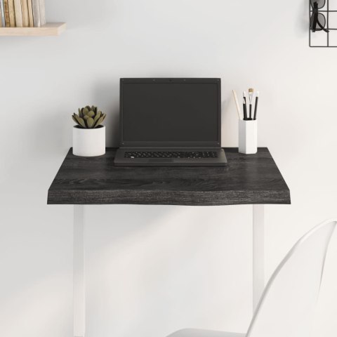 Blat stołu, ciemnoszary, 60x60x4 cm, lite drewno dębowe