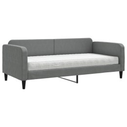 Sofa z materacem do spania, ciemnoszara, 90x200 cm, tkanina