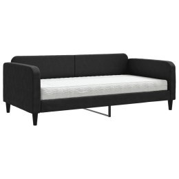 Sofa z materacem do spania, czarna, 100x200 cm, tkanina