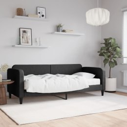 Sofa z materacem do spania, czarna, 80x200 cm, tkanina