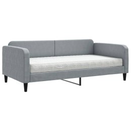 Sofa z materacem do spania, jasnoszara, 100x200 cm, tkanina