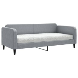 Sofa z materacem do spania, jasnoszara, 90x200 cm, tkanina