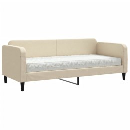 Sofa z materacem do spania, kremowa, 80x200 cm, tkanina