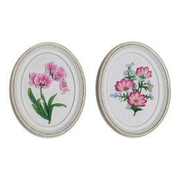 Figurka Dekoracyjna DKD Home Decor Biały Różowy Kvety 17 x 2,5 x 21,6 cm (2 Sztuk)
