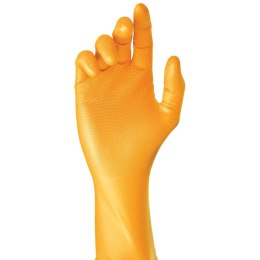 Rękawice jednorazowego użytku JUBA Grippaz Pudełko Bez pudru Pomarańczowy Nitryl (50 Sztuk) - 10