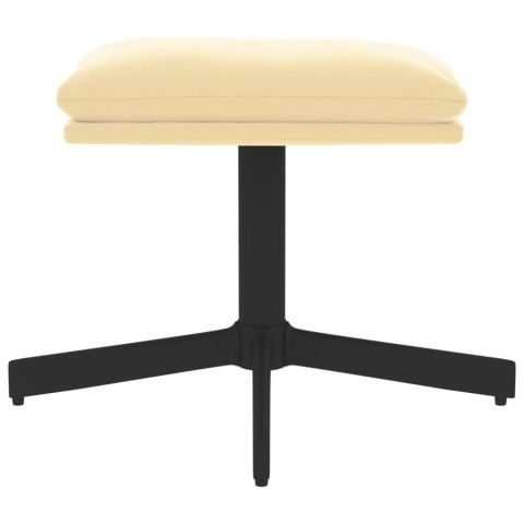 Podnóżek, kremowy, 60x60x36 cm, obity aksamitem