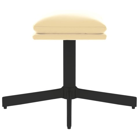 Podnóżek, kremowy, 60x60x36 cm, obity aksamitem