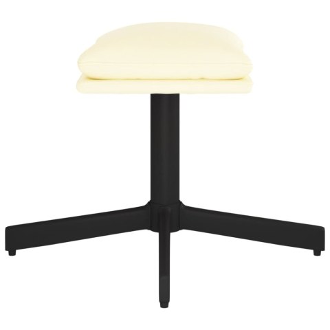 Podnóżek, kremowy, 60x60x36 cm, sztuczna skóra