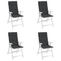 Poduszki na krzesła ogrodowe, 4 szt., czarne, 120x50x3 cm