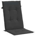 Poduszki na krzesła ogrodowe, 4 szt., czarne, 120x50x3 cm