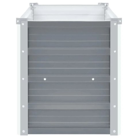 Podwyższona donica z galwanizowanej stali, 160x40x45 cm, szara