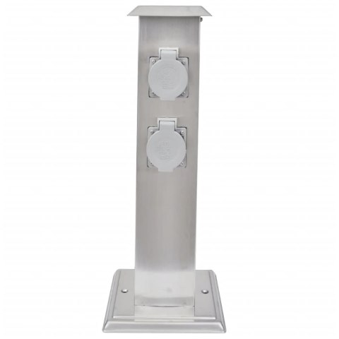 Słupek ogrodowy z gniazdami, stal nierdzewna