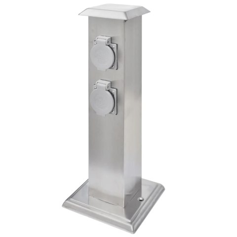 Słupek ogrodowy z gniazdami, stal nierdzewna