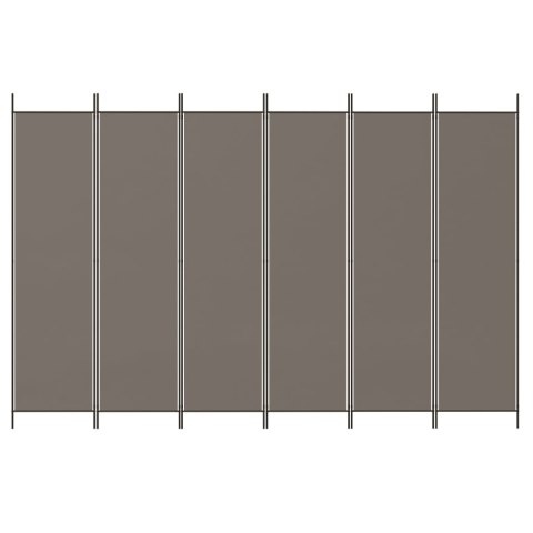 Parawan 6-panelowy, antracytowy, 300x200 cm, tkanina