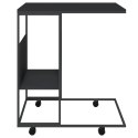 Stolik boczny na kółkach, czarny, 55x36x63,5 cm