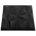 Panele ścienne 3D, 12 szt., 50x50 cm, diamentowa czerń, 3 m²