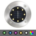 Solarne lampy gruntowe LED, 8 szt., kolory RGB