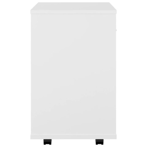 Szafka na kółkach, biała, 46x36x59 cm, płyta wiórowa