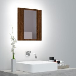 Szafka łazienkowa z lustrem i LED, brązowy dąb, 40x12x45 cm
