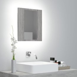 Szafka łazienkowa z lustrem i LED, szary dąb sonoma 40x12x45 cm