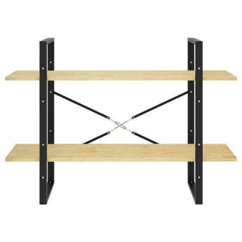 2-poziomowy regał na książki, 100x30x70 cm, sosnowy