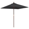 Parasol ogrodowy na drewnianym słupku, czarny, 198x198x231 cm